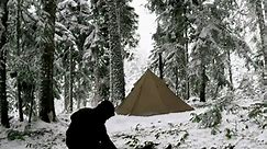 Hot tent winter camping with wood stove in the forest | Outdoor cooking, Bushcraft camp
