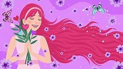 8th march Womens day wish with cute illustration and story telling.