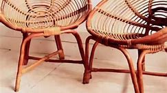 2 gorgeous bamboo vintage chairs,... - Rediscova Homeware