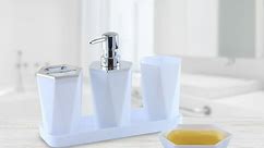 Japceit 5 Piece Bathroom Accessory Set With Soap Dispenser Pump, Toothbrush Holder, Tumbler And Soap Dish Bathroom Tray Shower Set Box Bathroom Bottle Set - Walmart.ca