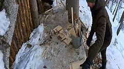 My dugout went from basic to boss after the snowstorm #cave #survival #adventure #wilderness #camping #bushcraftcamping #stone #cabin #house #dugout #shelter