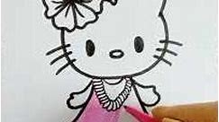 Hello Kitty Hawaii 🌺 🎨 Drawing #shortfeed #shortvideo #drawing #viralvideo