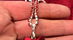 Sparkly Red Mirror Bow Charm Pendant Diamante Crystal Necklace , Dangle Drop Earrings , Bracelet & Ring Set - Etsy UK