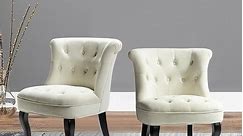 Christi Tufted Accent Chair with Black Base Set of 2 by HULALA HOME - Bed Bath & Beyond - 33199558