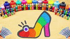 EXPERIMENT COCA 👠 Tiny Rainbow High Shoe From Sprite, Fanta, Mtn Dew, Balloons Coca Cola and Mentos
