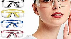 5 PACK Safety Goggles Glasses Eyes Protection Women Man Clear Anti-fog Eyewear UV 400 Blocking Eyeglasses Anti-Scratch Lenses Over 5.3'' Prescription Glasses Eye Shied for Nurse