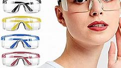 5 PACK Safety Goggles Glasses Eyes Protection Women Man Clear Anti-fog Eyewear UV 400 Blocking Eyeglasses Anti-Scratch Lenses Over 5.3'' Prescription Glasses Eye Shied for Nurse