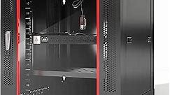 Network Data Cabinet - 12U Rack Mount - Wall Mount IT Rack - Locking - Server Rack - 18-Inch deep Data Rack - Server Rack Cabinet with POWERBAR/FAN/SHELF/FEET/for servers - A/V – equipment