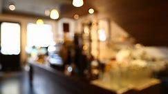 Blurred background of Coffee shop interior counter
