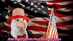 Noideeer Large Patriotic Decorations for 4th of July, Patriotic Plush Bald Eagle Doll - Decorations for Independence Day, Memorial Day, Presidents Day, Veterans Day, and Armed Forces Day!