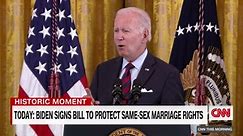 Biden signs same-sex marriage bill a decade after comments that shocked the country