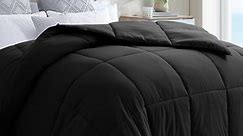 Balichun Twin Comforter Duvet Insert - All Season Black Comforters Twin Size - Quilted Down Alternative Bedding Comforter with Corner Tabs - Winter Summer Fluffy Soft - Machine Washable