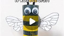 Bea - Content Creator - UGC on Instagram: "🐝 Celebrate World Bee Day with This Adorable DIY TP Roll Bee Craft: Watch the Wings Flap! 🐝 My kids helped with painting the TP roll yellow then I painted the black stripes of the bee. I then cut a slit about 3/4 up, then from the slit, cut about 1cm across both sides and another do another one about 1cm below that. Then bend the flaps which will resemble a window. punch a hole on each flap. This is where you’ll attach your wings using single fastener