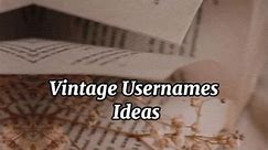 Vintage Username Ideas 🌷 Ideas || Aesthetic || Crystal_shine