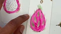 Part 27: Handmade gift tags | Watercolor dragon fruit | Easy DIy handmade gift wrapping stationery
