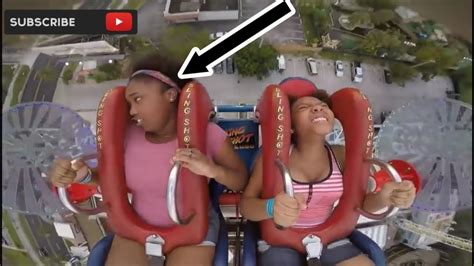 Girls getting scared on the slingshot ride. Passing Out #6 | Funny Slingshot Compilation - YouTube
