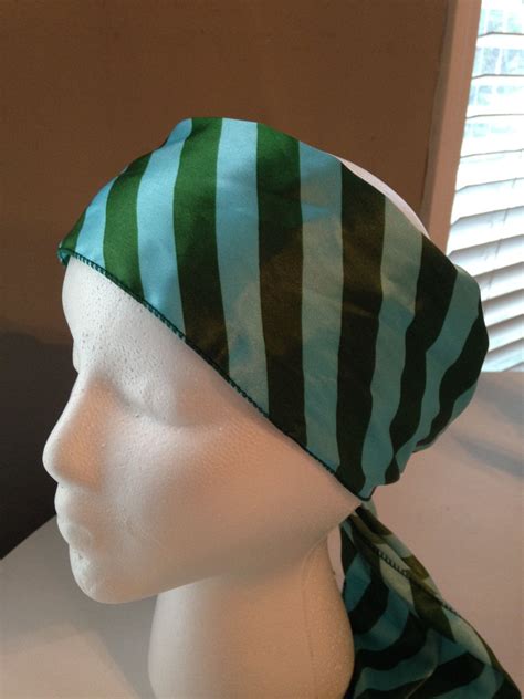 Green and blue striped headband,vintage,Tie on,Retro ...