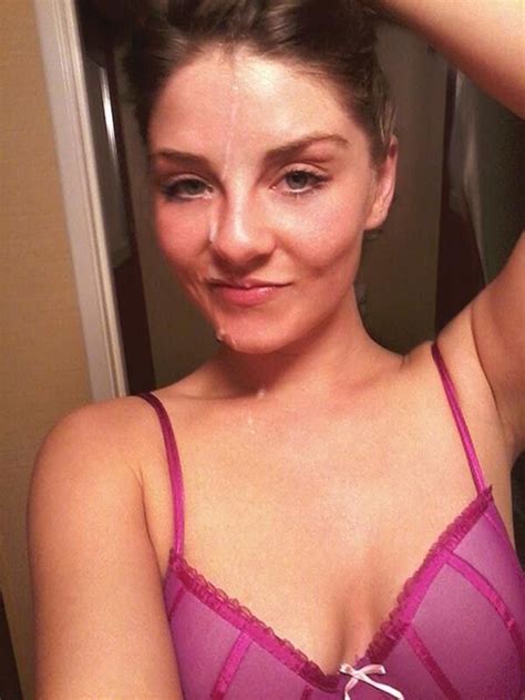 He has started to take an interest. Selfie cum face on her clothes - Upicsz.com