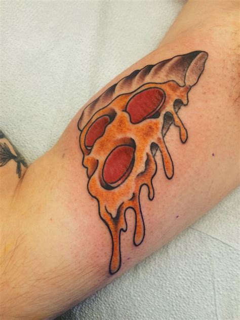 The pizza tattoo trend is so big, there's even an instagram account named @pizzatattoos that specializes solely in sharing pizza tattoo creations. Neotraditional pizza slice by Bryan Turnbull at Government ...