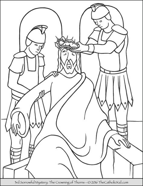 Blessed art thou among women and blessed is the fruit of thy. Sorrowful Mysteries Rosary Coloring Pages - The Crowning ...