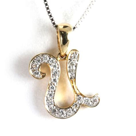 An encapsulated poem of your inner essence. Genuine 0.15 ctw Alphabet Initial Letter U Diamond Necklace 16" 14kt ...