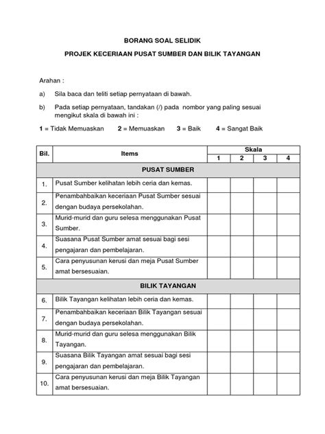 Manual perolehan perunding 2006 via www.slideshare.net. BORANG SOAL SELIDIK internship