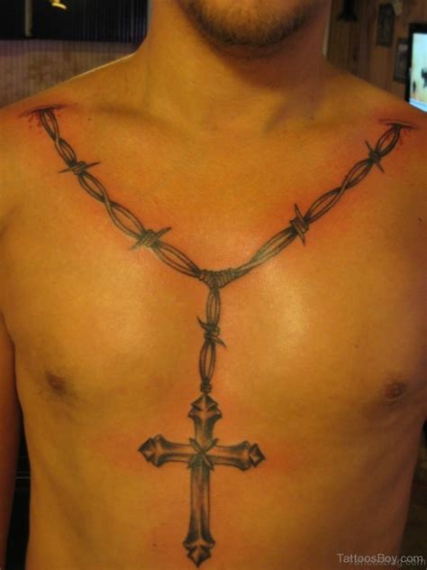 Barbed wire tattoo designs usually are worn as an armband or wristband, portraying barbed wire. 50 Best Rosary Tattoos On Chest