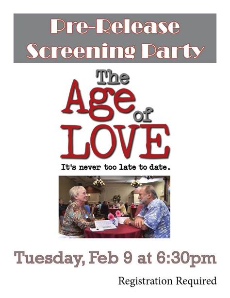 Singles are online now in our large and active community for dating. "The Age of Love" follows the humorous and poignant ...