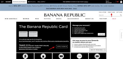 Visa card credit card then they can apply at the website of the gap which is serviced by the synchrony. bananarepublic.gap.com - Pay The Banana Republic credit card Bill Online