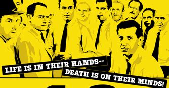 The defense and the prosecution have rested and the jury is filing into the jury room to decide if a young man is guilty or innocent of murdering his father. 12 Angry Men (1957) 720p.Sound: ENG.[Subtitle : THAI ...