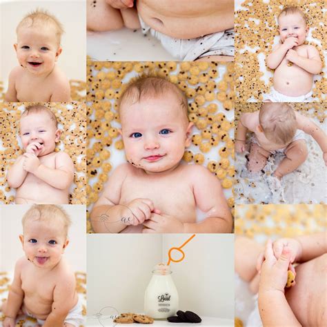 To encourage your baby to get into a regular nighttime sleep rhythm, establish a bedtime routine. Milk and cookies 6 month milk bath session # ...
