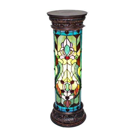 Free ship $150+ for anthroperks members! River of Goods 30 in. Teal Indoor Stained Glass Fleur de ...