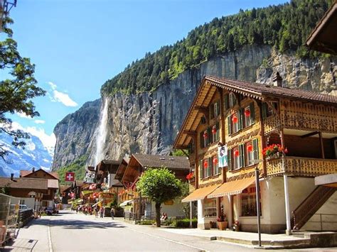 Danejones penthouse apartment full scene. Valley of the 72 waterfalls, Lauterbrunnen, Switzerland ...