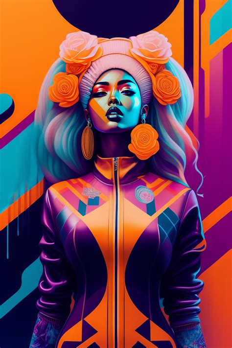 Lexica - Full body woman streetwear drip with head blowing, tristan eaton, victo ngai, artgerm