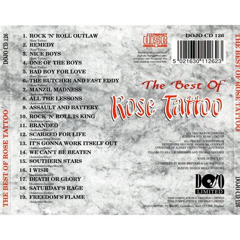 That month they were one of 55 acts voted and played in triple j's impossible music festival of 2006, with their live recording of a gig performed on new year. The Best Of Rose Tattoo - Rose Tattoo mp3 buy, full tracklist