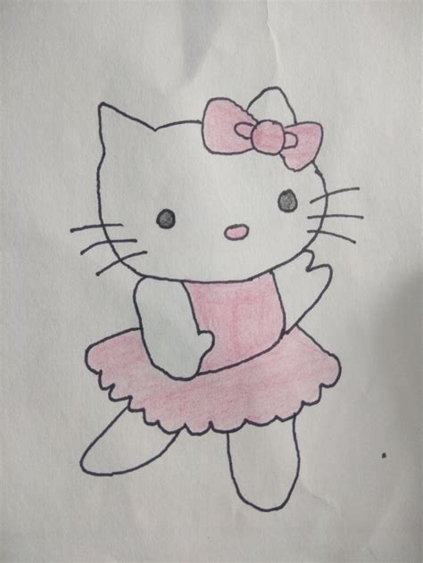 Draw hello kitty's feet by using the body shape and vertical line as a guide. Drawing | Drawings, Hello kitty, Art