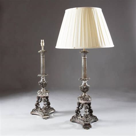 Browse our lamps and wood & metal lighting fixtures online today. Pair of Large Silvered Column Lamps For Sale at 1stDibs