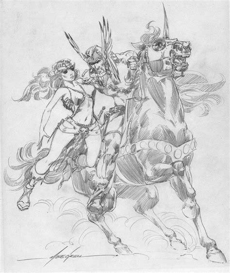 Stand, fight and create your own dynasty. Warlord & Tara on horse - Mike Grell, in AKA Evillabrats's ...