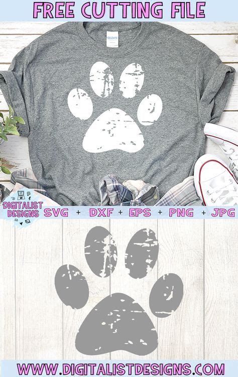 I could use a lick to warm up.😜. Free Grunge Pawprint SVG | Cricut, Svg files for cricut ...