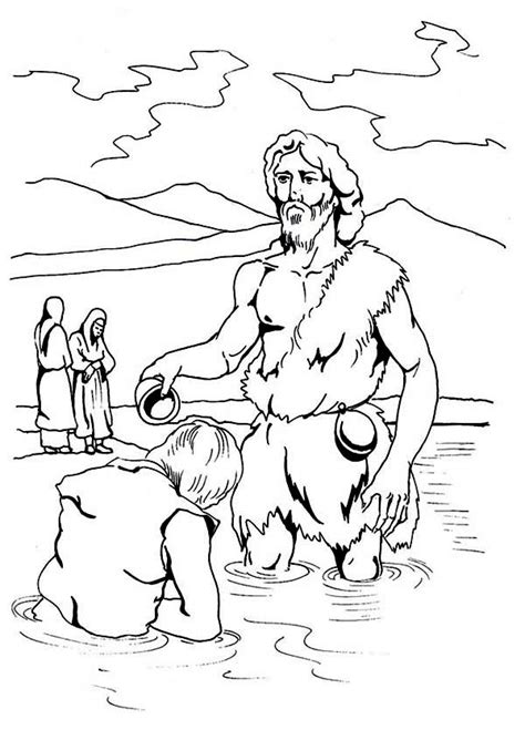 A few boxes of crayons and a variety of coloring and activity pages can help keep kids from getting restless while thanksgiving dinner is cooking. Jesus Being Baptism by John the Baptist Coloring Page ...