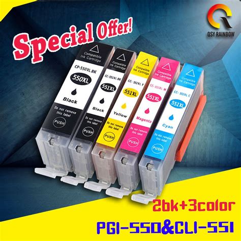 Essential office supplies keep offices ticking over and maintain productivity. 5 Pack PGI-550 CLI-551 BK PGI550 PGI 550 Ink Cartridges ...