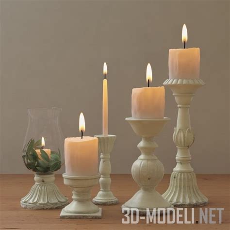 3D модель – Свечи в подсвечниках из коллекции Leah