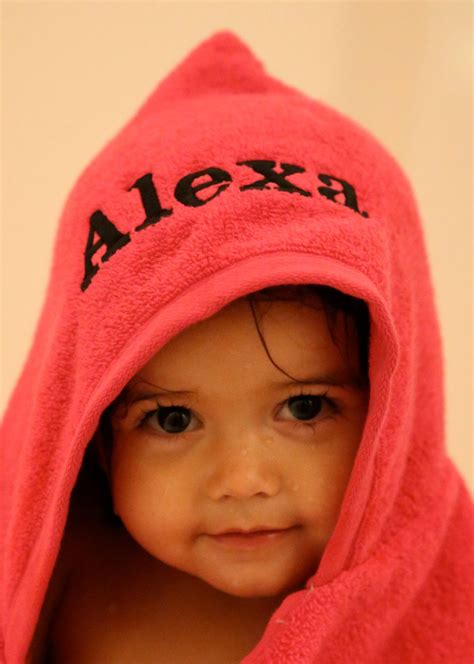 Designed monogrammed kids towels or personalized beach towels covered in their favorite photos. Monogrammed Hooded Bath Towel | Hooded bath towels ...