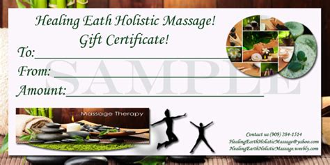 It can be used on any of our massage, facial, or waxing services. Massage gift Certificates,