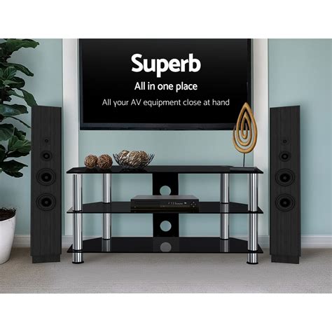 Chadior tv stand for up to 55 entertainment center for flat screen with tempered glass storage shelves for living room. Artiss TV Stand Entertainment Unit Media Cabinet Temptered ...