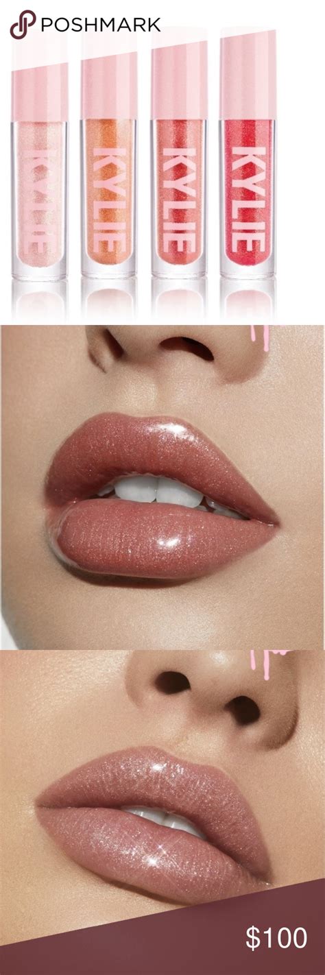 The liquid lipstick comes in a pretty matte baby pink tube with the signature lipstick dripping. New Kylie Cosmetics High GLOSS 3 Bundle Boutique (With ...