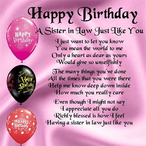 Happy birthday sister in law. Personalised Coaster - Sister in Law Poem, Happy Birthday ...