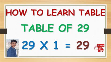 Maybe you would like to learn more about one of these? TABLE OF 29 || How To Learn Tables Easily || LEARN 29 ...