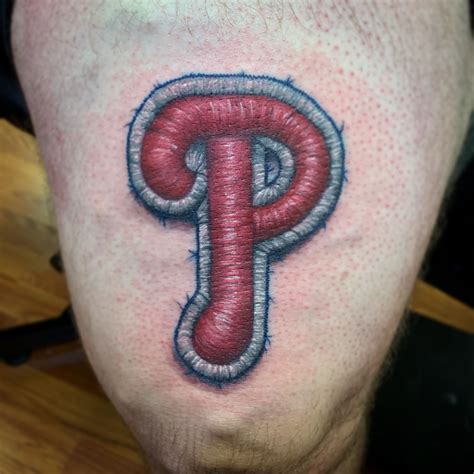 Of all his simply delightful tattoos, none was more captivating that. Philadelphia Phillies baseball patch tattoo done at Cosmic ...