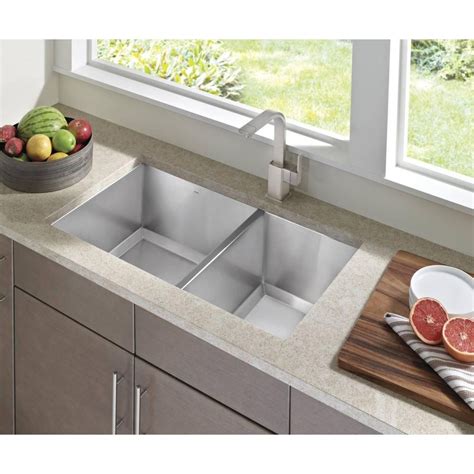 Bar & prep sinks 16 bar faucets 0 kitchen accessories 0 kitchen appliances 0 kitchen faucets 0. MOEN 1600 Series Undermount Stainless Steel 34 in. Double ...